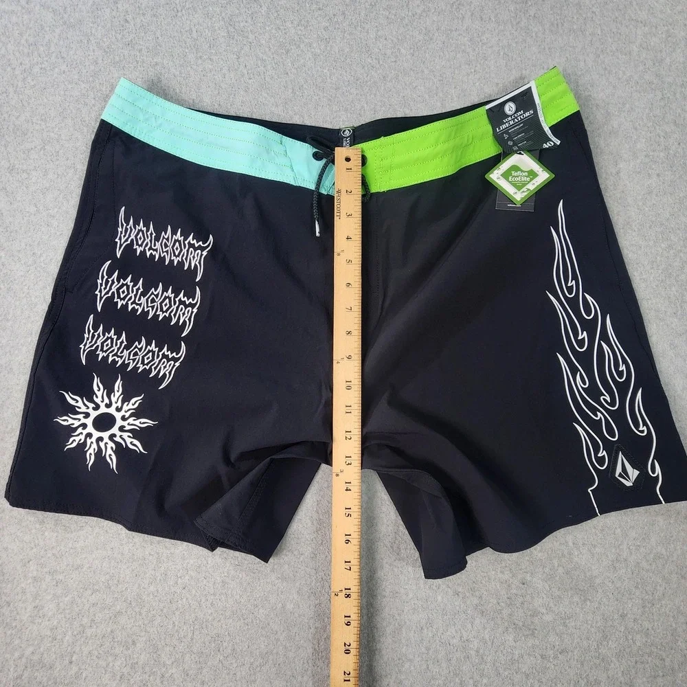 Volcom‎ About Time Liberators Boardshorts Mens 40 Black Teflon EcoElite Stretch